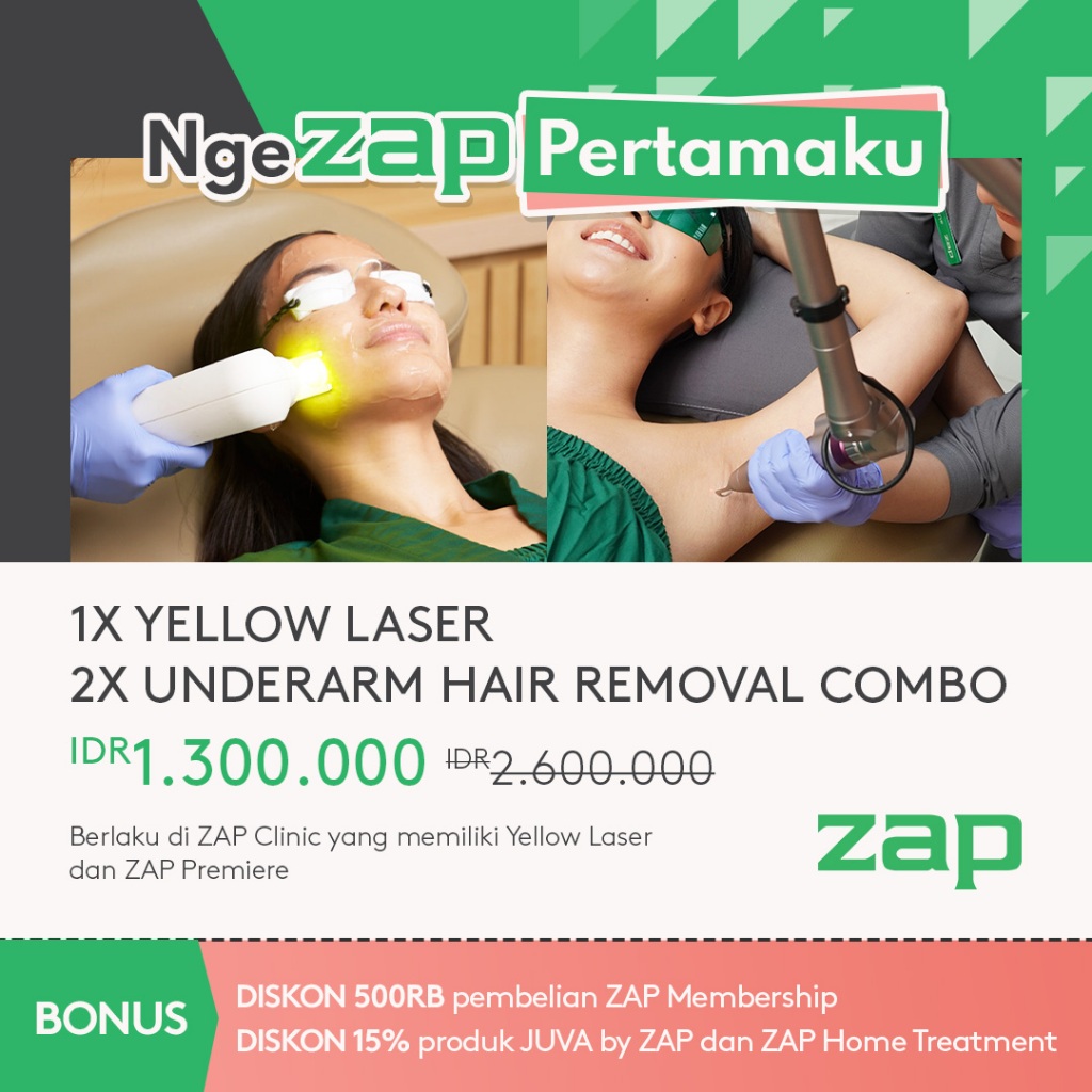 ZAP Khusus Klien Baru 2x Underarm Hair Removal Combo dan 1x